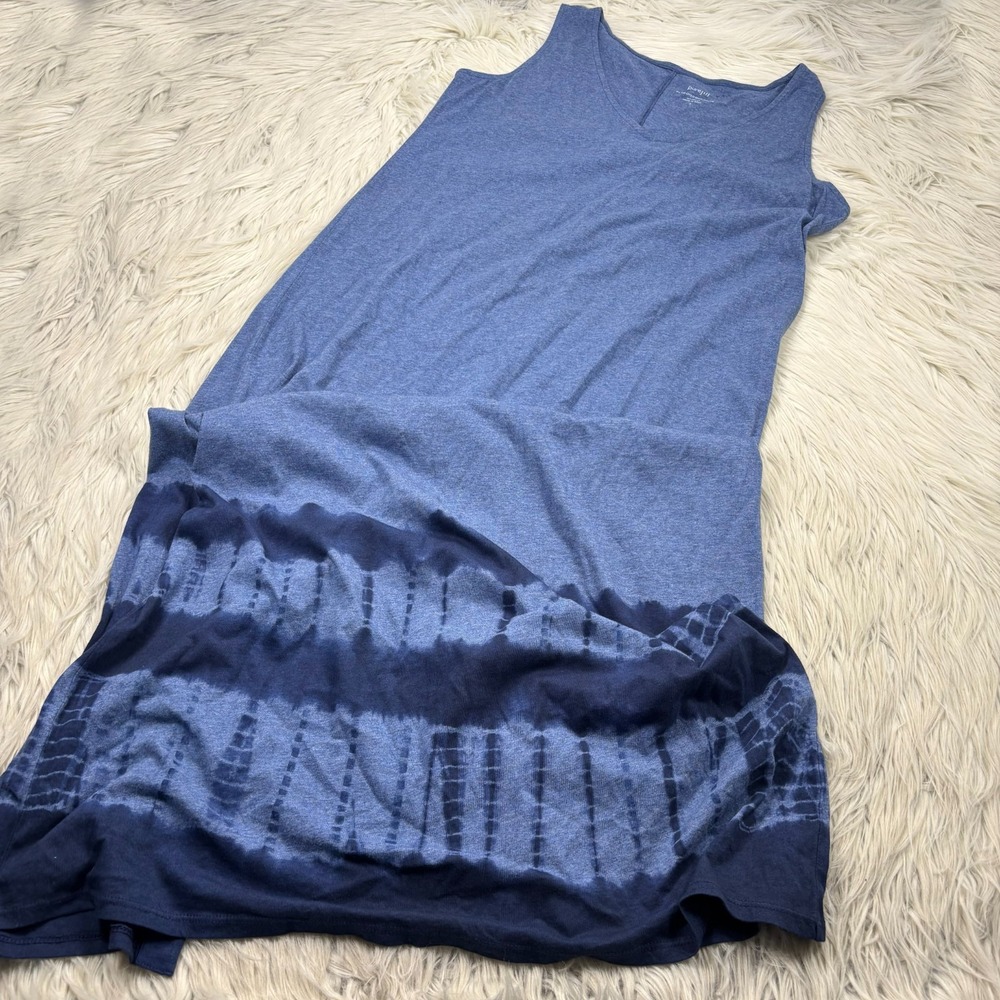Pure J. Jill Women's S Blue Tie Dye Maxi Dress PJ Boho Art to Wear Lounge